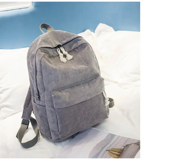 Casual backpacks women big capacity School Bags For Girls Soft Corduroy Bookbags Female Travel Rucksacks laptop backpack (23)