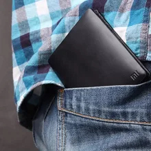 Original Xiaomi Business Genuine Leather Wallet Genuine Leather Wallet for Men / Women Pure Black