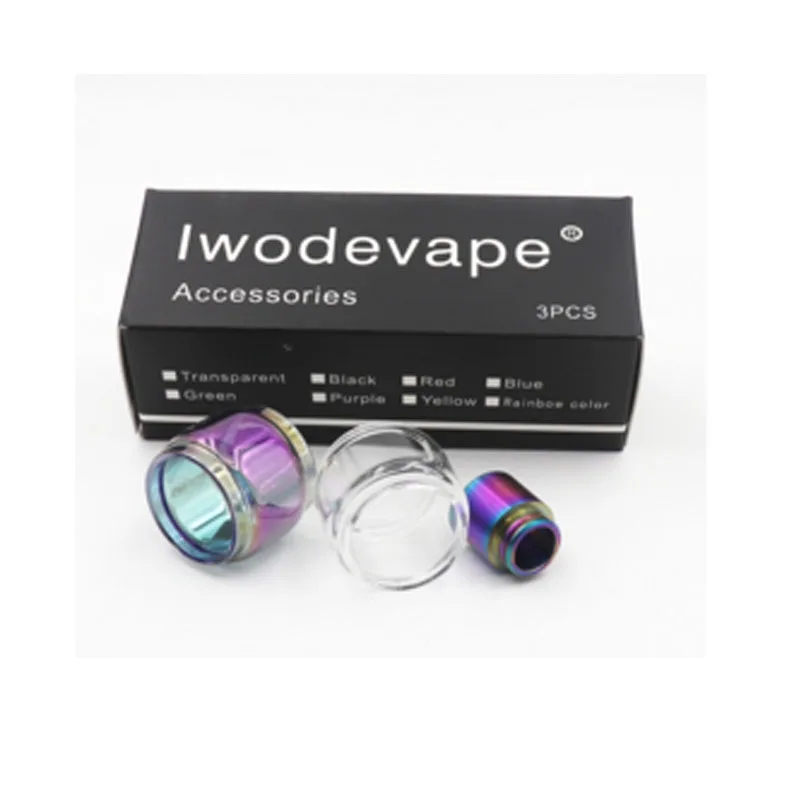Iwodevape 3 шт. в комплекте Расширенная сменная лампа стекло+ радужное стекло+ Радужный тестовый наконечник для tfv12 prince 8 мл - Цвет: Set B