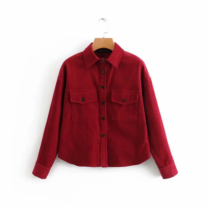 

fashion women BB50-8492 European and American fashion corduroy shirt
