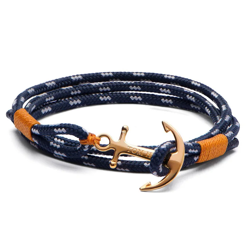 aço inoxidável corda âncora tom pulseira esperança com caixa e tag
