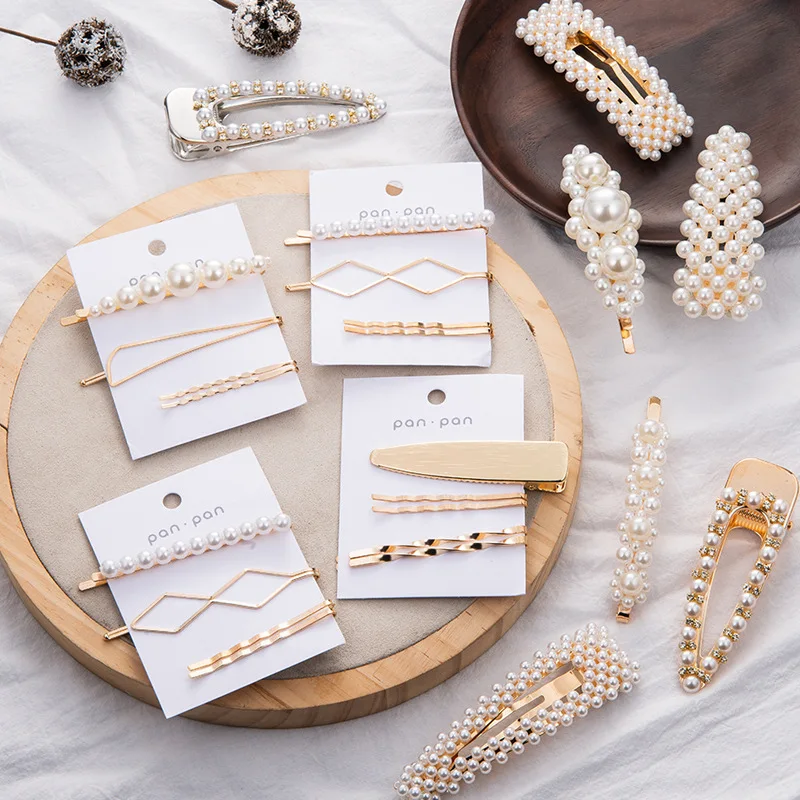 

ZHIMO Pearl Metal Hair Clips Set Women Hairpin Girls Hairpins Barrette Bobby Pin Hairgrip Hair Accessories Dropship New Arrival