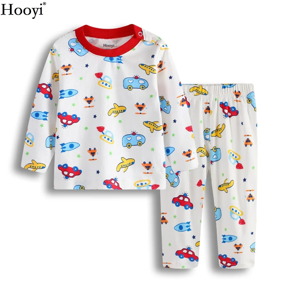 Комплект одежды для маленьких мальчиков с рисунком экскаватора; весенние детские пижамы с длинными рукавами; комплекты одежды; детская одежда для сна; хлопковые футболки и брюки; 3-24 месяца