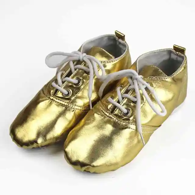 Gold Silver Jazz Shoes PU Modern Dance Stage Performances