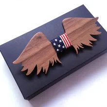 Новинка года прибытие крылья бабочки Тип Мода из дерева ручной работы лук Галстуки Боути Бабочка Галстуки для Для мужчин геометрический деревянные Бо