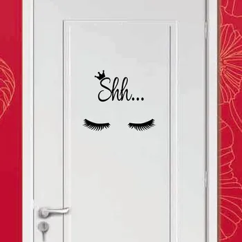 

Diy Removable Wall Sticker Shh Eyelashes Pattern Wall Stickers For Girls Bedroom Door Sofa Home Decoration Art Mural Decals p35