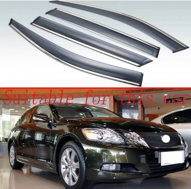 Для Lexus GS-clase GS300 GS350 GS430 2006 2007 2008-2011 пластик внешний козырек вентиляционные Шторы окно Защита от солнца Дождь Отражатель 4 шт