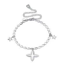 MEIJIA Ocean Heart Charms Anklets for Women Silver Plated Anklet Jewelry Summer Charm Anklet Foot Jewelry LKNSPCA176