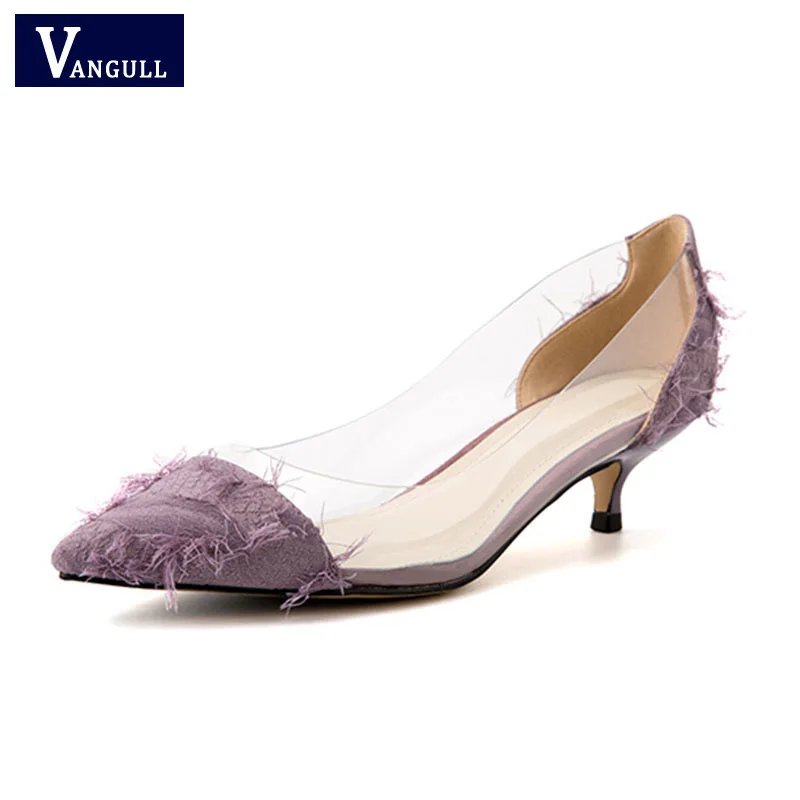 

VANGULL Elegant Kitten Heels PVC Women Pumps Transparent Heels Women Shoes Fashion Spring Autumn Party Casual Office Lady Shoes