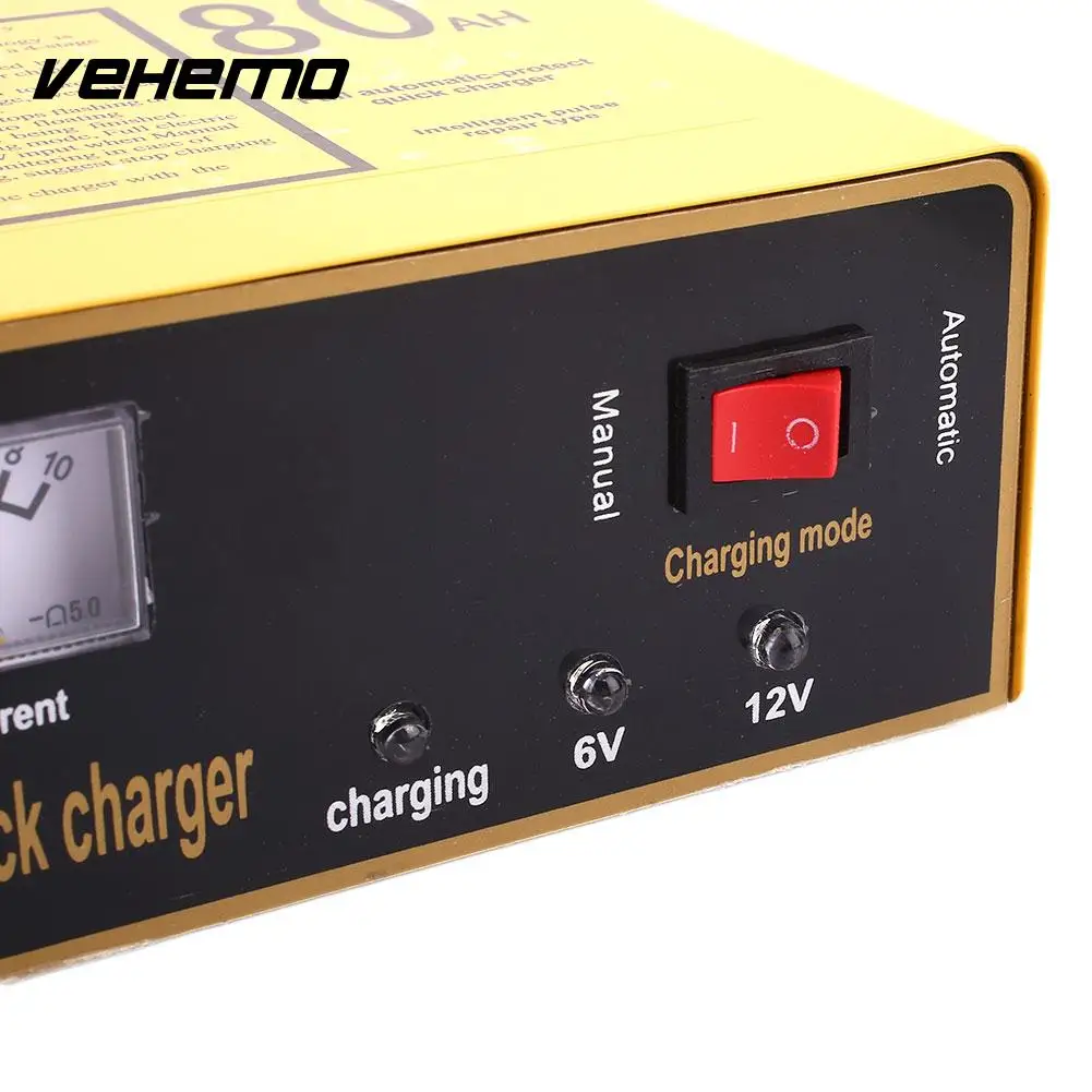 Vehemo 6AH-80AH Battery Charger Motorcycle Car Battery Charger Electric Dry Wet Batttery Smart Charger Automobile Premium