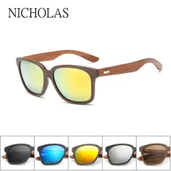 Ретро грецкий орех деревянные солнцезащитные очки для женщин и мужчин, Зеркальные Солнцезащитные очки женские Mujer Мужские Женские очки Oculos