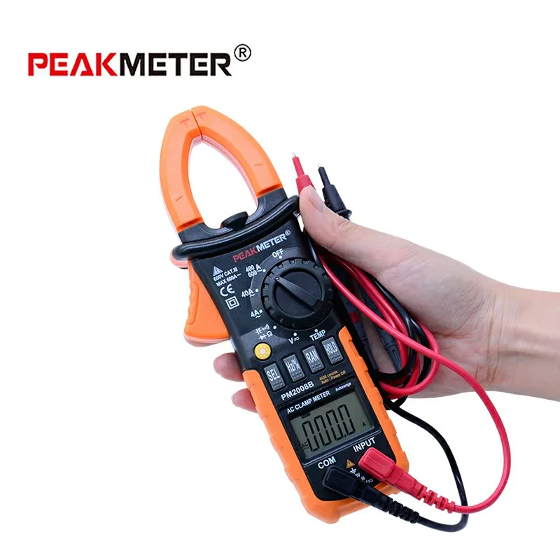 PEAKMETER PM2008B Профессиональный автоматический цифровой ac Амперметр зажим metro равный 4000 отсчетов