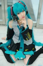 Conjunto completo vocaloid cosplay hatsune miku cosplay trajes de disfraces trajes de cosplay del anime harajuku (dress + socking + guantes + tie + belt)