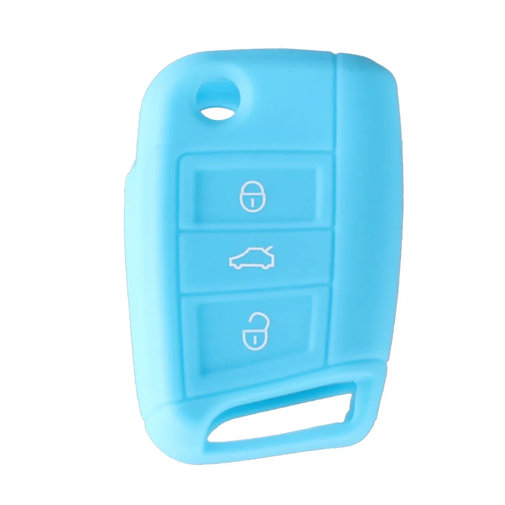 DANDKEY 3 кнопки силиконовый чехол для ключей от машины VW Polo Golf 7 Tiguan Skoda Octavia Kodiaq Karoq SEAT