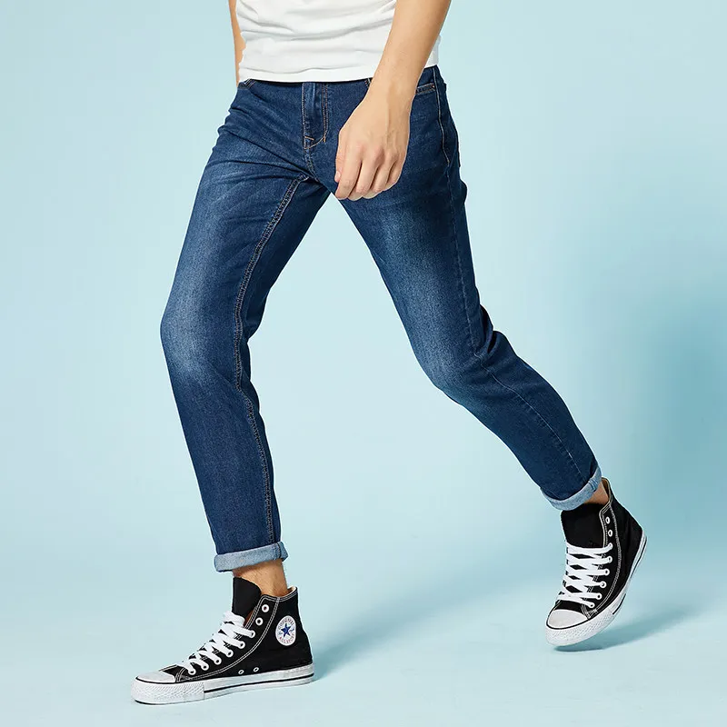 Comprar Pantalones vaqueros SEMIR para hombres pantalones ajustados clásicos 2019 jeans vaqueros masculinos pantalones vaqueros de diseñador pantalones casuales ajustados rectos elásticos