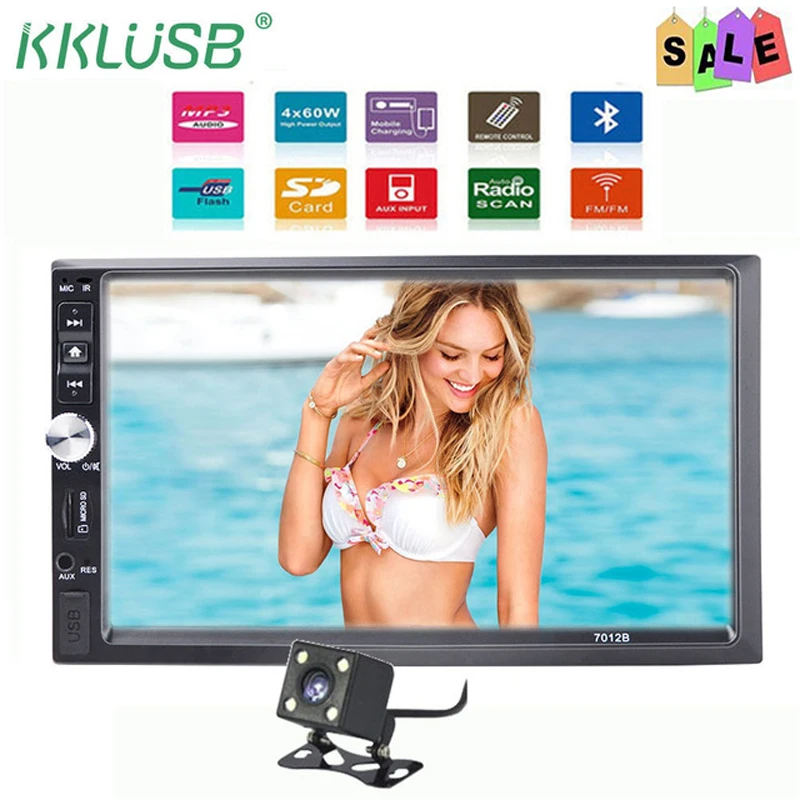 

Car Radio 2 din HD 7" Touch Screen MP5 Player subwoofer Autoradio Bluetooth Cassette recorder Rear View Camera mirror link 7012B
