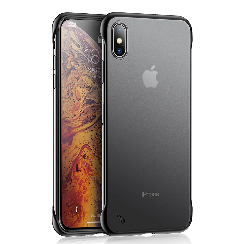 Чехол для iPhone 7 Plus X XS Max роскошное прозрачное матовое бескаркасное кольцо Силиконовое матовое шелковое жесткое покрытие для задней панели ультратонкий