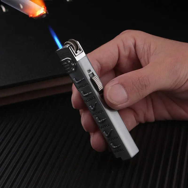 

Refillable Butane Jet Flame Lighter Grinding Wheel Flint Adjustable Floating Flame Lighter Randomly Color Smoking men's gifts