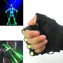 1 шт Красный перчатки с встроенным зеленым лазером для сценического танцевального шоу свет с 4 шт. лазеры и светодиодный palm свет для DJ