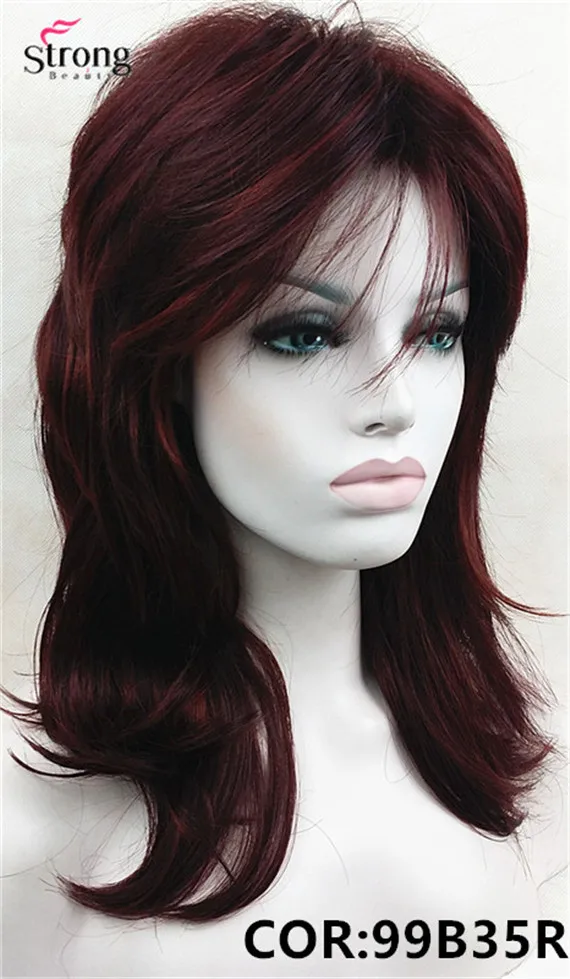 Длинные лохматый слоистых Медь красный классический Кепки полный синтетический парик Для женщин парики выбор цвета