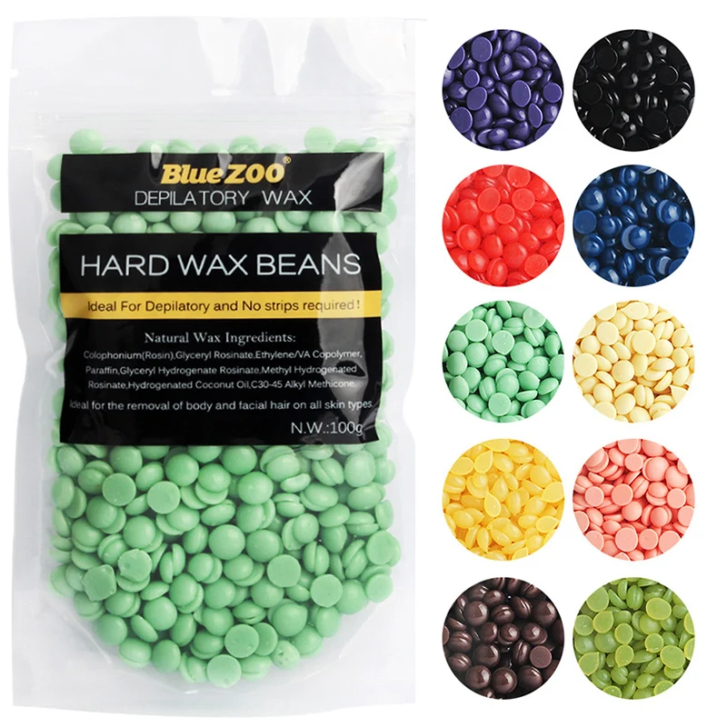 

100g Hair Removal Wax Bean 10 Flavors No Strip Depilatory Hot Film Hard Wax Pellet Waxing Face Legs Bikini Hair Removal Cream