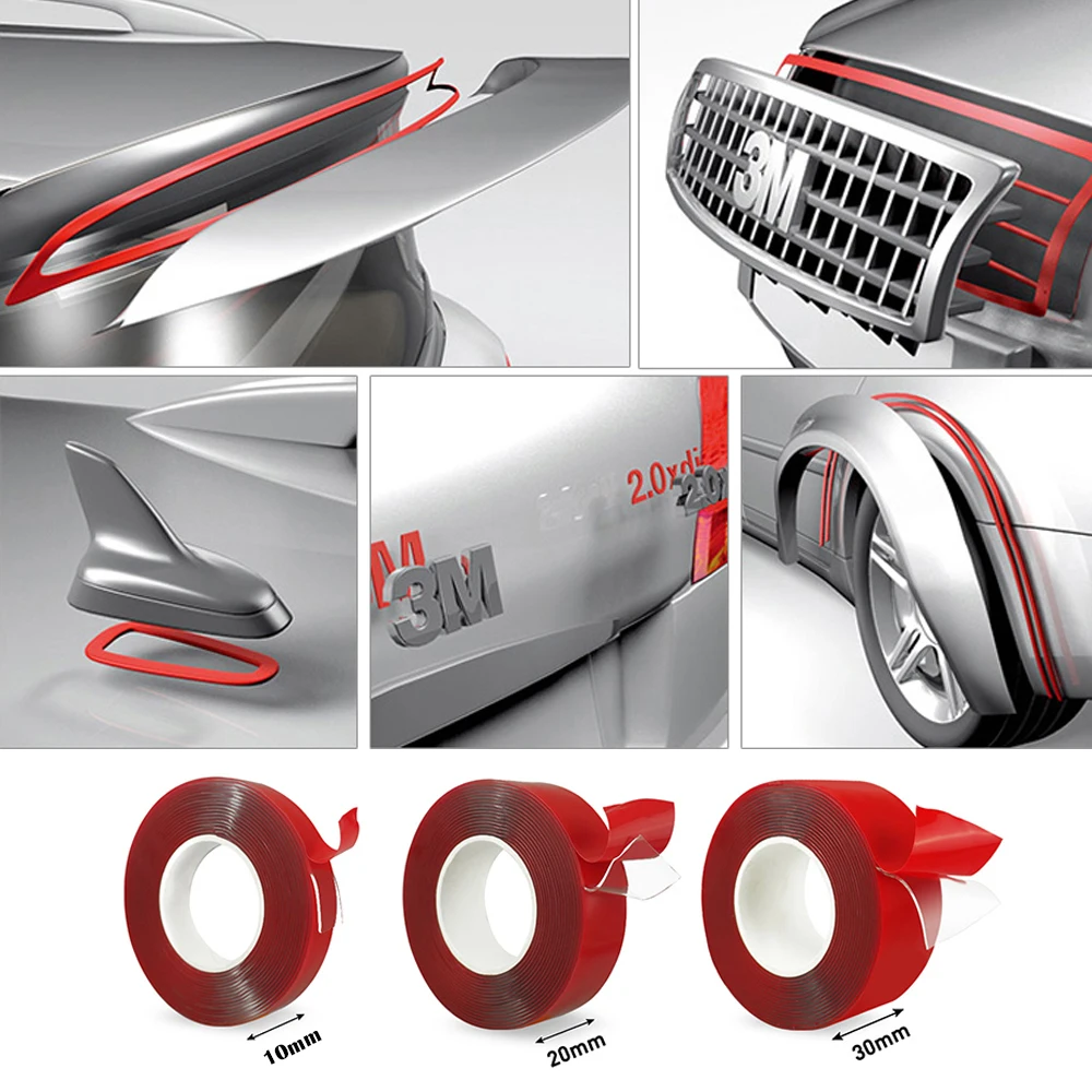 

10/20/30 mm Red Transparent Silicone Double Sided Tape Sticker For nissan almera x trail t31 t32 qashqai j10 j11 tiida juke chevrolet cruze captiva aveo lacetti orlando lada niva kalina priora vesta granta