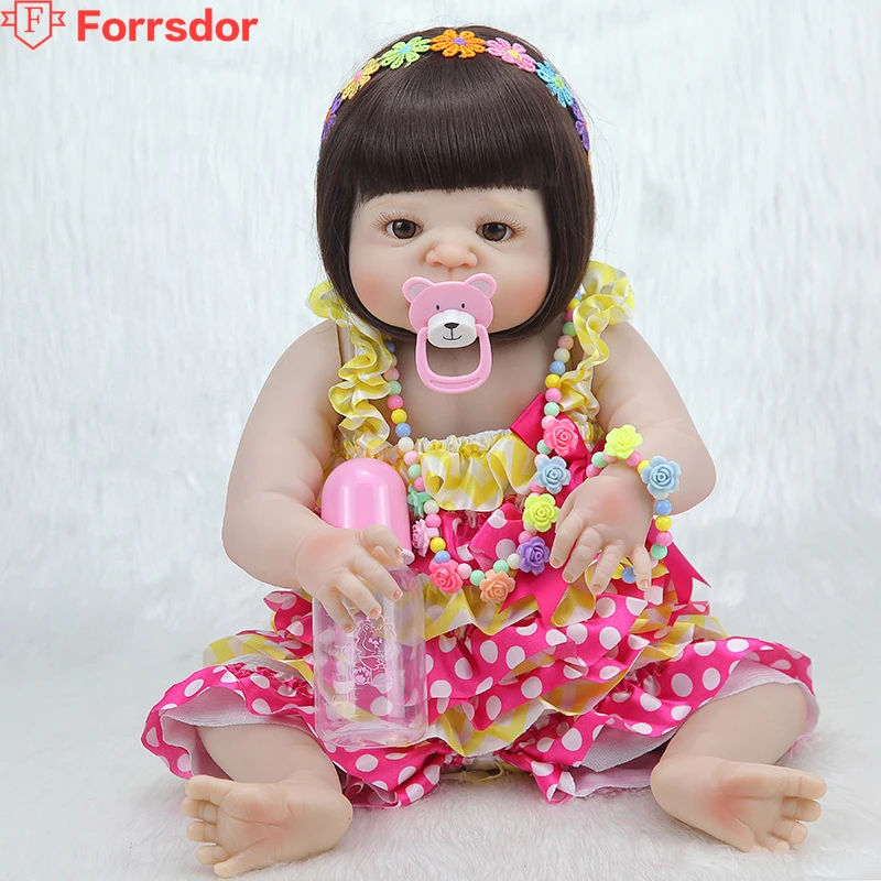 Forrsdor 55 см Малый и милый мягкий силиконовый кукла, bebe reborn corpo де силиконовые inteiro реалистиста, Новинка подарки на день рождения