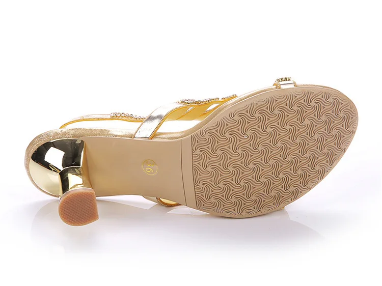 2016 Summer Gold Hot Sale Sexy Elegant Womens Shoes Leatherette Stiletto Heel Thick Heels Sandals Free Shipping Cheap From China18