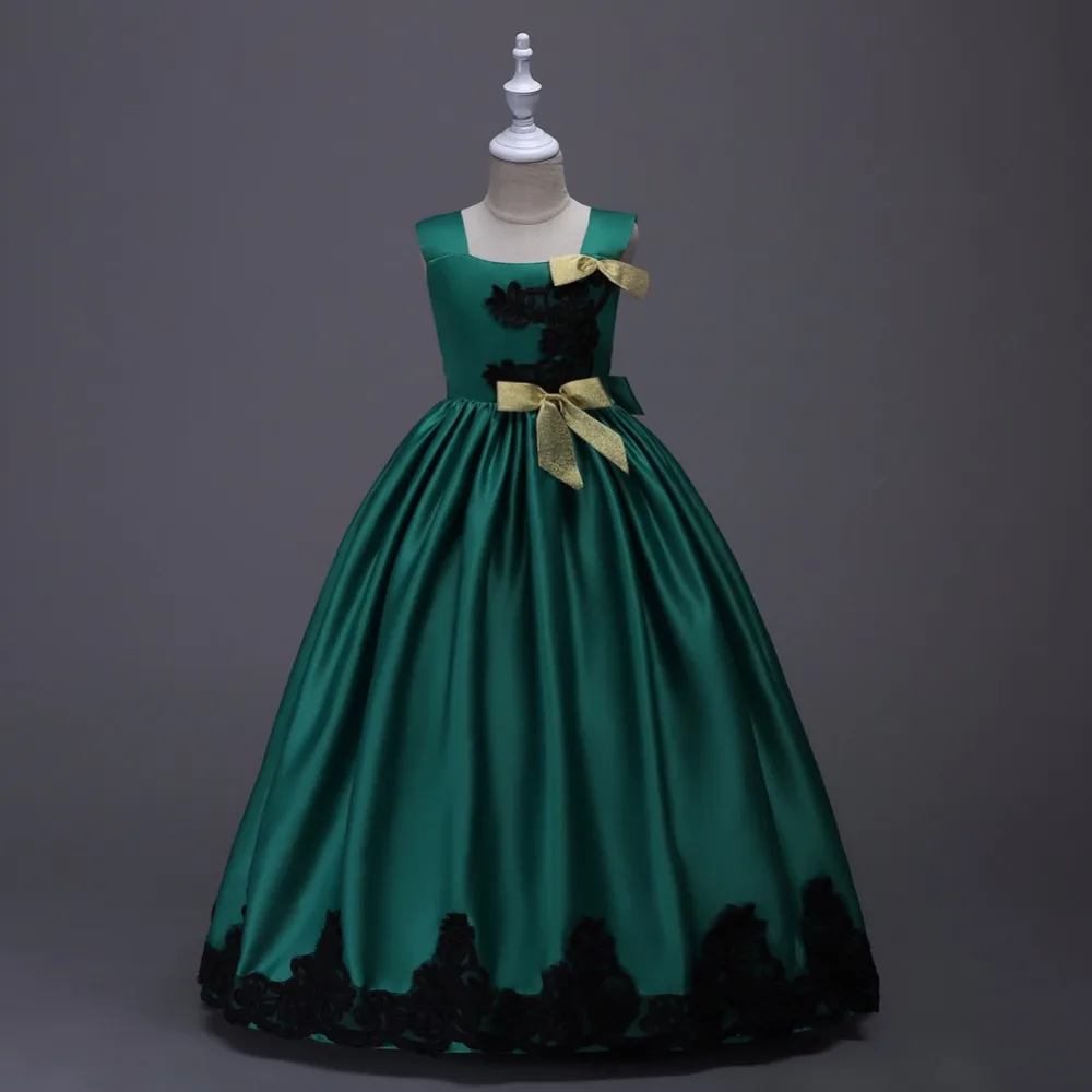 Детские вечерние свадебные платья; платья с вышивкой; платье принцессы для маленьких девочек; платье для выпускного вечера; кружевное длинное вечернее платье без рукавов