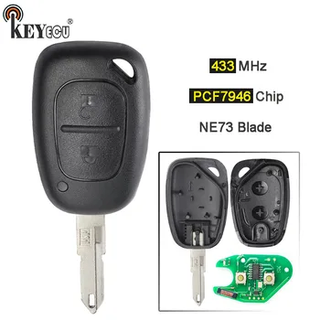 

KEYECU 10x 433MHz PCF7946 Chip 2 Button Replacement Remote Key Blank Fob for Renault Kangoo Vivaro Movano Primestar NE73 Blade