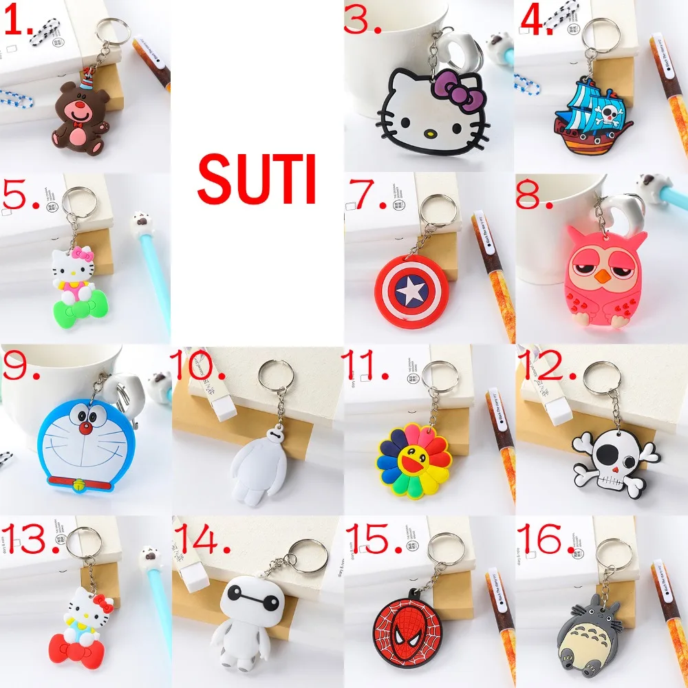 Captain Marvel Suti Anime Kartun PVC Keychain Lucu Kelinci Owl KT