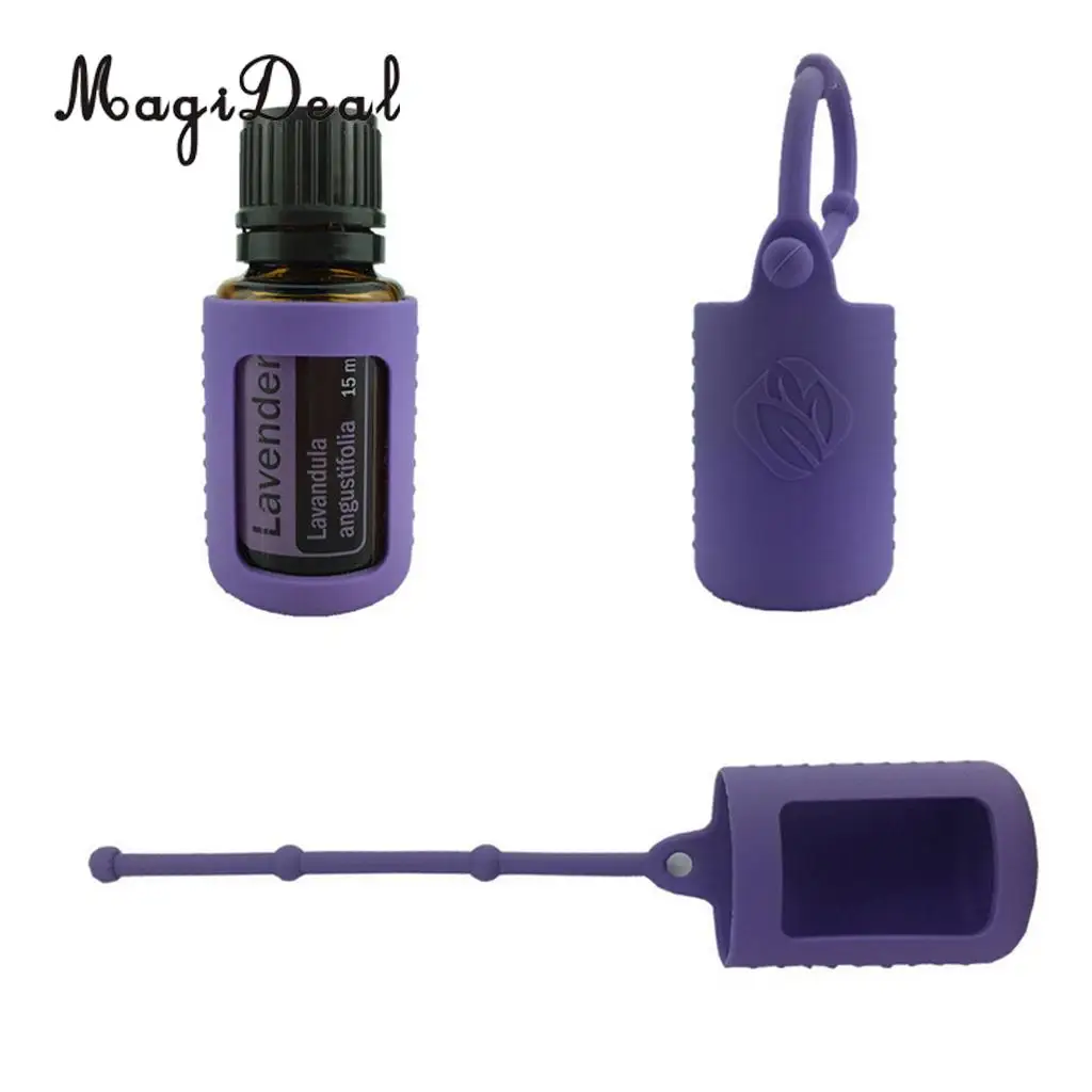 15ml Essential Oil Bottle Silicone Roller Holder Sleeve Carrying Cover Case Pink Blue Yellow Purple Green Orange