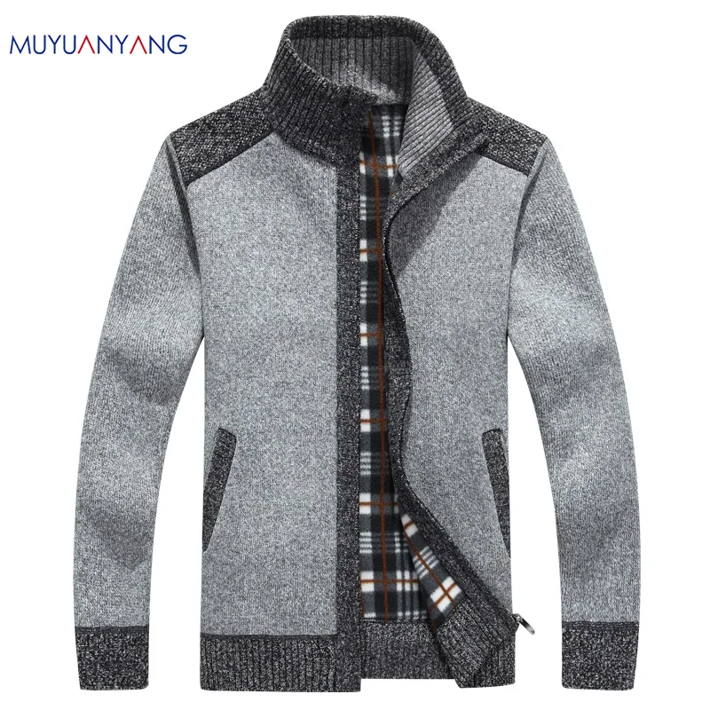 

Mu Yuan Yang Cardigan Men Autumn Men's Cardigans Sweaters Casual Winter Sweater For Men Zipper Warm Knitwear Sweater XXL XXXL