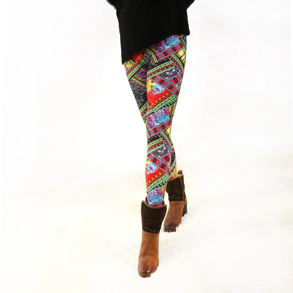 fashion womens bottoms high elastic pant capris comfortable plus leggings american style popular print free shipping