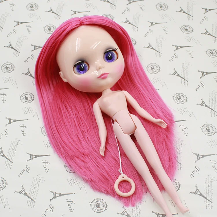 

Free shipping factory blyth doll J230NY2476 Rose red hair without bangs normal body 1/6