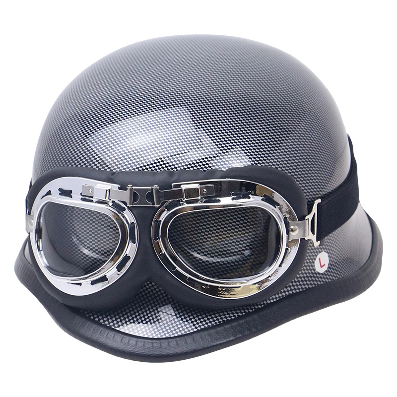 Lunatic-немецкий стиль-коротышка-шлем-DOT-одобренный-взрослый-мотоцикл-полушлем с кожаным покрытием светильник