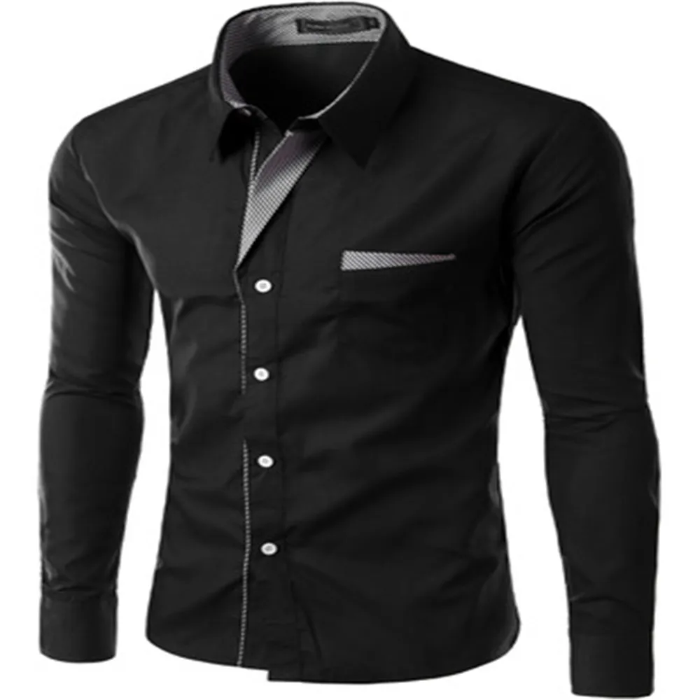 

2019 Fashion Brand Camisa Masculina Long Sleeve Shirt Men Korean Slim Fit Design Formal Casual Male Dress Shirt Plus Size M-4XL