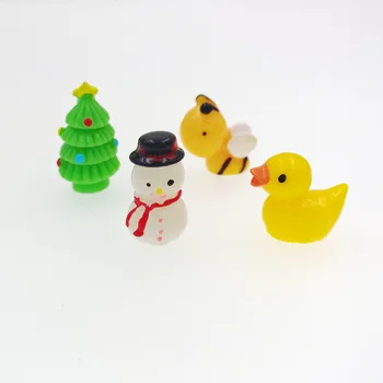 

20X mini Three-dimensional Miniature resin christmas tree snowman duck honeybee filler for glass globe handmade jewelry findings