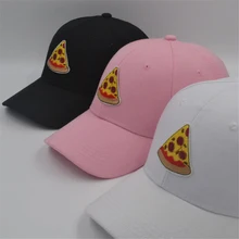 Men Women Pizza Embroidery Visor Baseball Hat Hip Hop Cap with Hook& Loop Strap