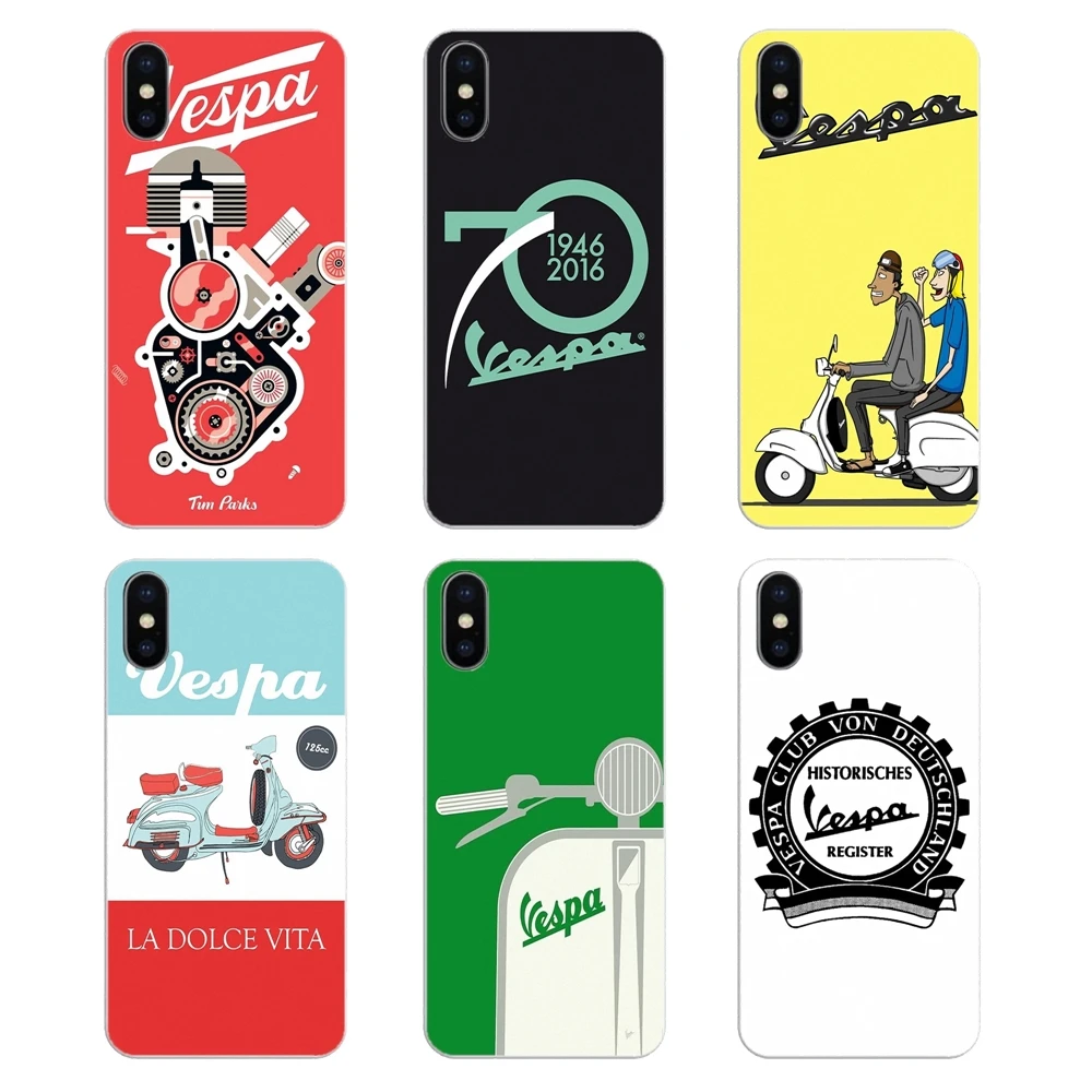 

For Samsung Galaxy Note 8 9 S9 S10 A8 A9 Star Lite Plus A6S A9S Vespa Scooter Transparent Soft Shell Covers
