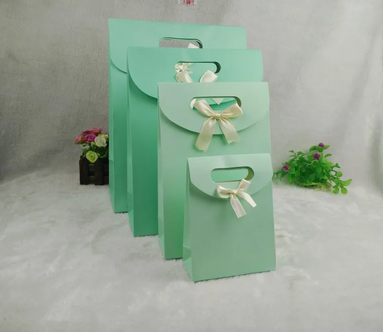 4 size Tiffany blue with ribbon bowknot Wedding favor gift