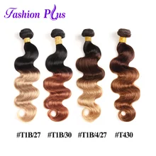 Ali Fashion Plus DIY Clip In Hair Extensions Ombre body wave Hair Weave 1 bundles Clip Ins Human Hair Extensions