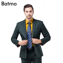 Новое поступление высокое качество свадебное платье, одна пуговица Повседневный костюм мужской, темно-зеленые мужские деловые костюмы, плюс-размер s-4XL, 10 цветов