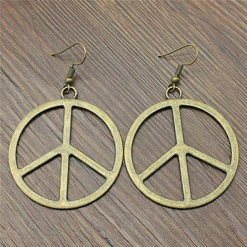 

42mm Simple Peace Charm Dangle Earring Charming Drop Earring Women Dropship Suppliers