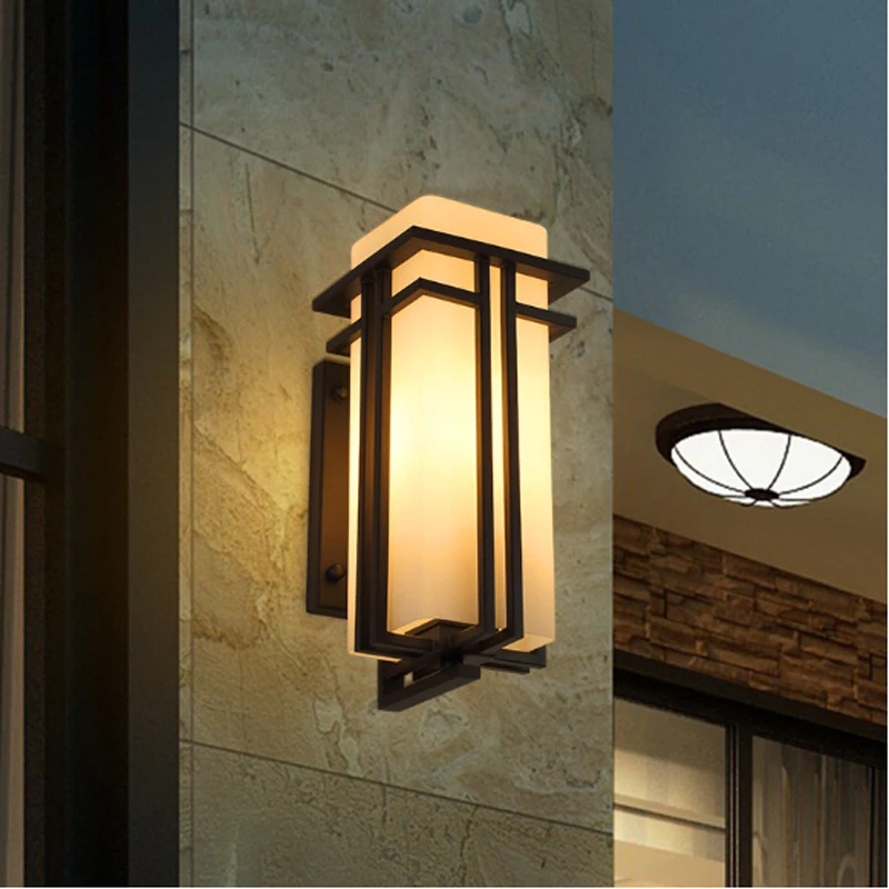 Antique outdoor waterproof wall lamp new Chinese corridor balcony
