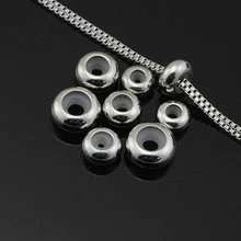 Пробка из нержавеющей стали разделительные бусины с резиновой вставкой сердечника для управления DIY ожерелья и браслеты длина ювелирных изделий