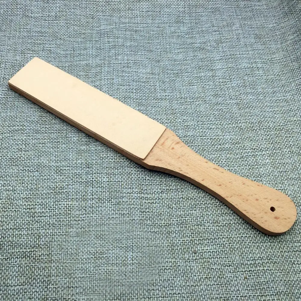 Knife Sharpener Set Wooden Handle Leather Sharpening Strop Handmade Razors Polishing Board And Polishing