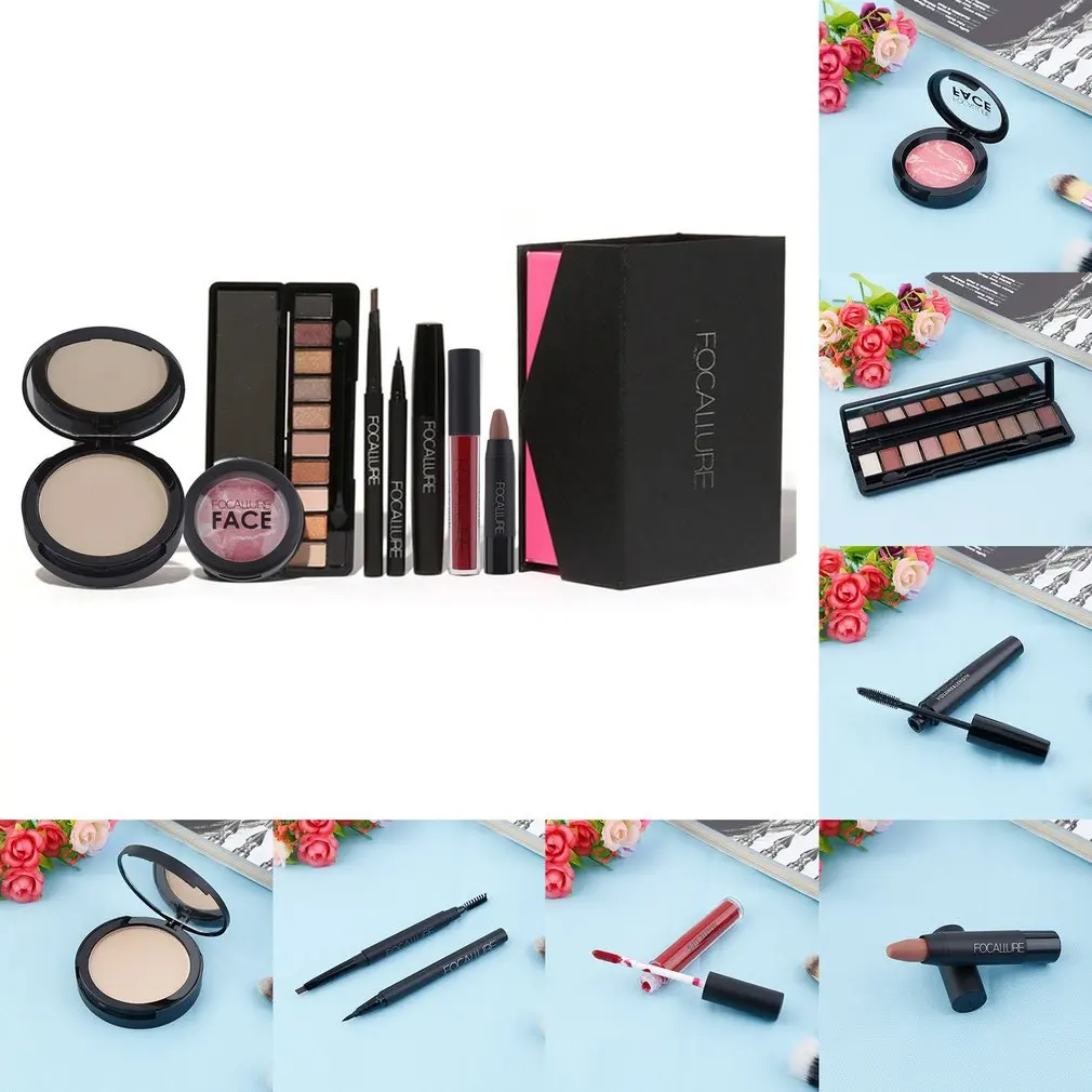 

8pcs Kit Makeup Brushes Set Brows Pens Eyeshadow Chip Lip Eyeliner Mascara Blush Lip Crayon Women Girl Ladies Beauty Tools