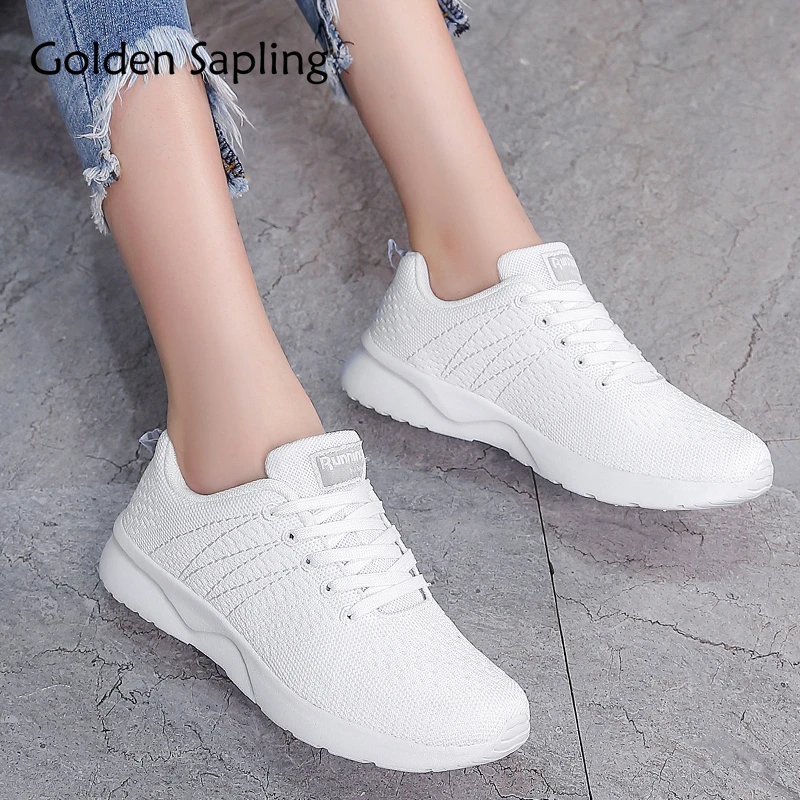 

Golden Sapling Ladies Sport Shoes Breathable Air Mesh Women's Sneakers Lace Up White Sneakers Women Trainers Tennis Shoes Woman