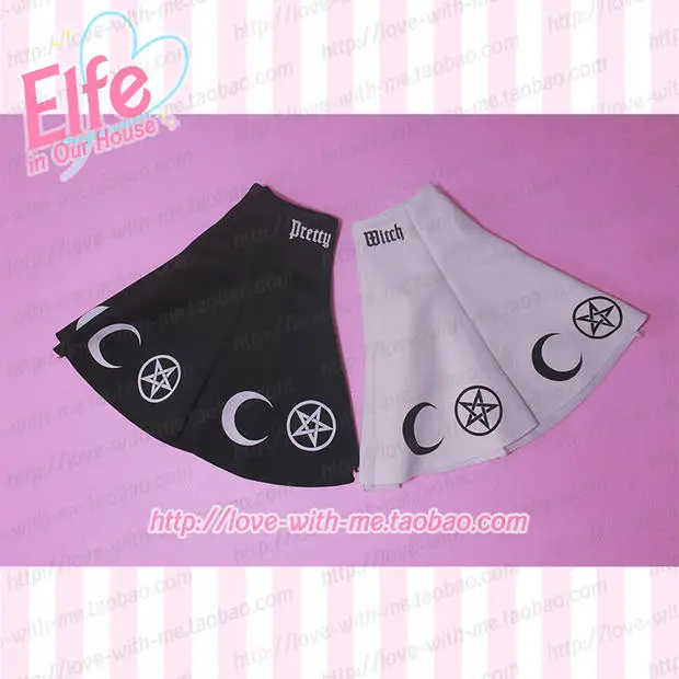 

Free Shipping Exclusively design Harajuku unif punk goth witch series print high waist pleated tutu skirt women mini skirt
